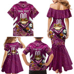 Custom Maroons Cane Toad Family Matching Mermaid Dress and Hawaiian Shirt Queensland Rugby