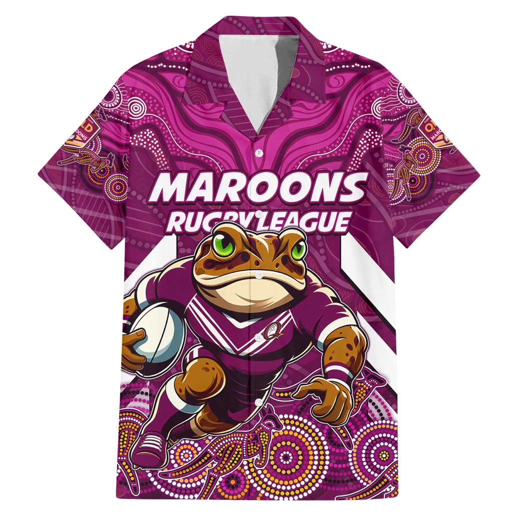 Custom Maroons Cane Toad Family Matching Mermaid Dress and Hawaiian Shirt Queensland Rugby