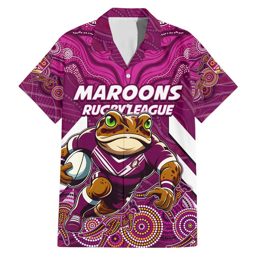 Custom Maroons Cane Toad Family Matching Mermaid Dress and Hawaiian Shirt Queensland Rugby