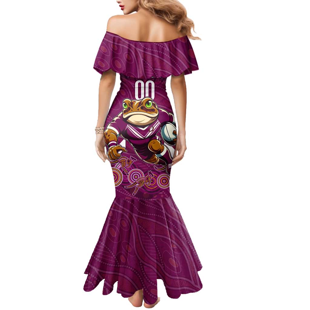 Custom Maroons Cane Toad Family Matching Mermaid Dress and Hawaiian Shirt Queensland Rugby