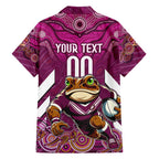 Custom Maroons Cane Toad Family Matching Off Shoulder Maxi Dress and Hawaiian Shirt Queensland Rugby