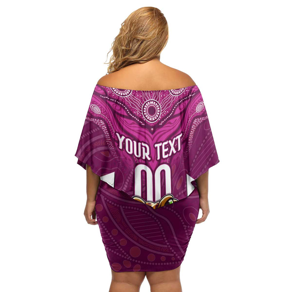 Custom Maroons Cane Toad Family Matching Off Shoulder Short Dress and Hawaiian Shirt Queensland Rugby