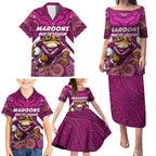 Custom Maroons Cane Toad Family Matching Puletasi and Hawaiian Shirt Queensland Rugby