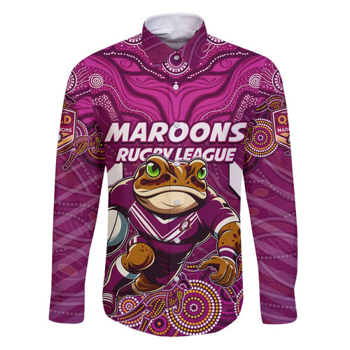 Custom Maroons Cane Toad Family Matching Puletasi and Hawaiian Shirt Queensland Rugby