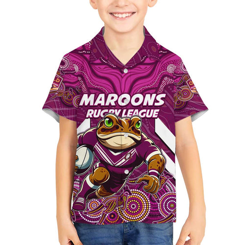 Custom Maroons Cane Toad Family Matching Puletasi and Hawaiian Shirt Queensland Rugby