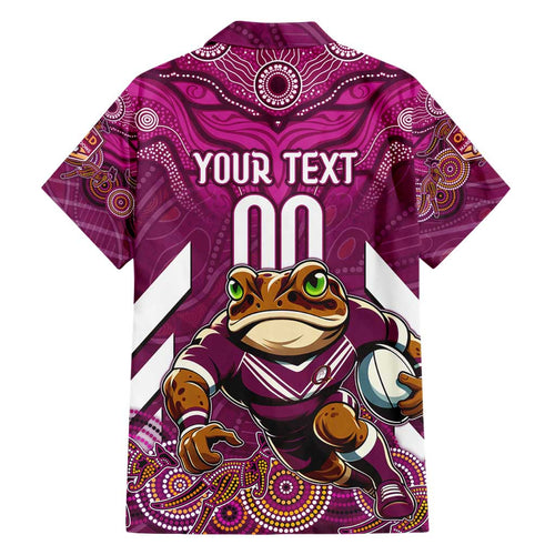 Custom Maroons Cane Toad Family Matching Short Sleeve Bodycon Dress and Hawaiian Shirt Queensland Rugby