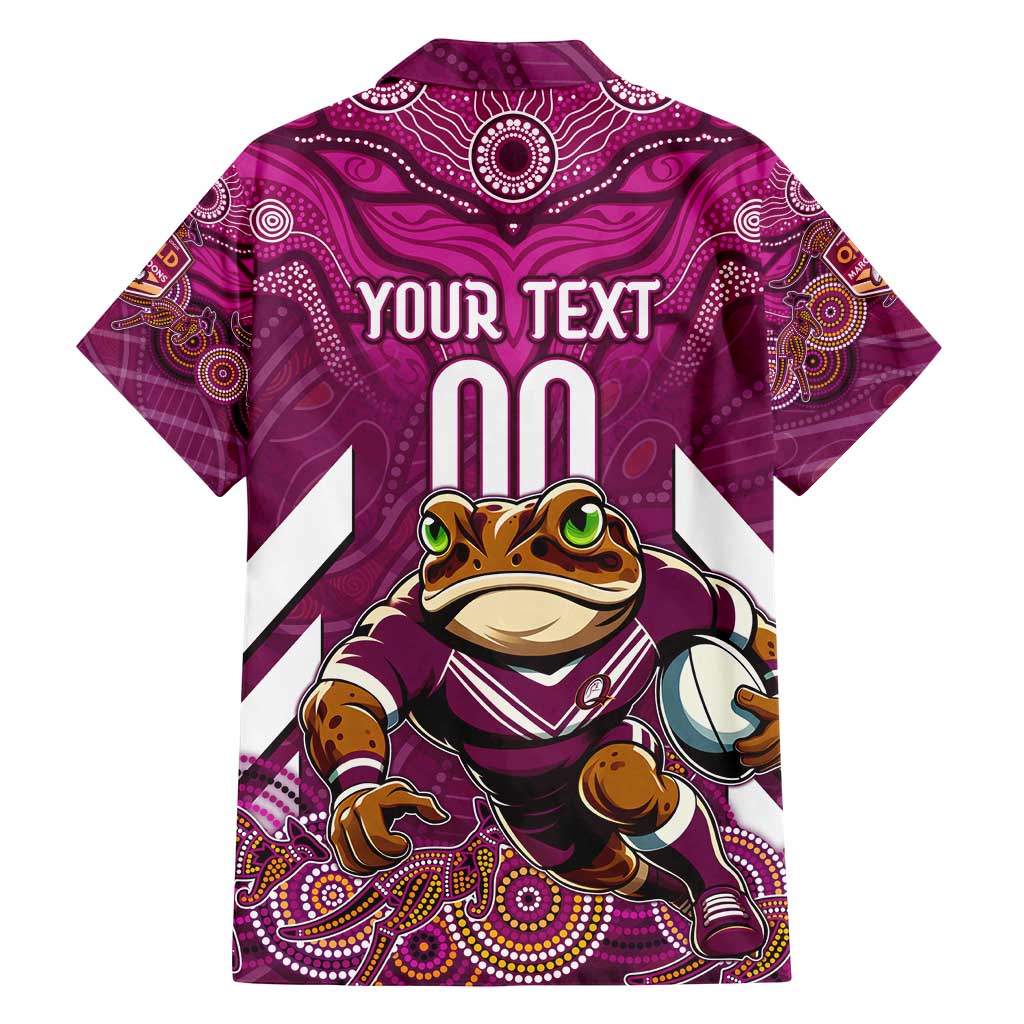 Custom Maroons Cane Toad Family Matching Tank Maxi Dress and Hawaiian Shirt Queensland Rugby