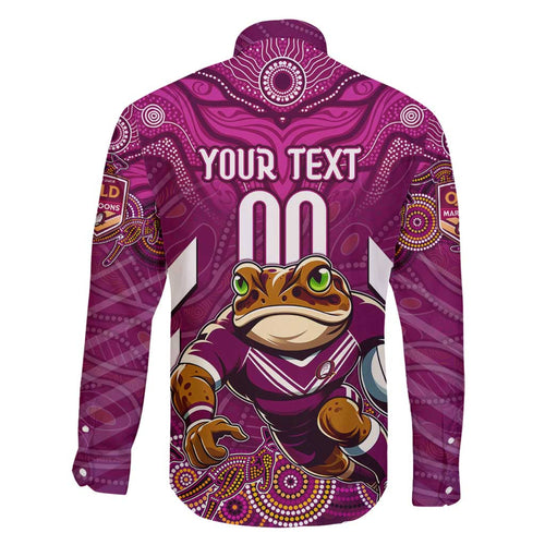 Custom Maroons Cane Toad Family Matching Tank Maxi Dress and Hawaiian Shirt Queensland Rugby