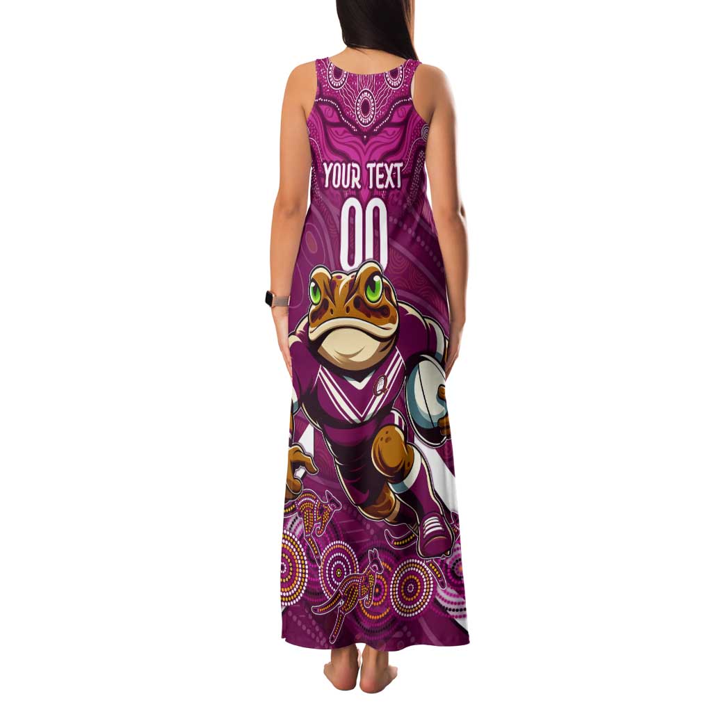 Custom Maroons Cane Toad Family Matching Tank Maxi Dress and Hawaiian Shirt Queensland Rugby