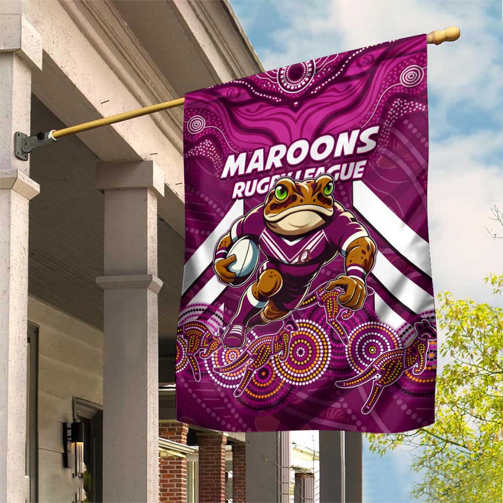 Custom Maroons Cane Toad Garden Flag Queensland Rugby
