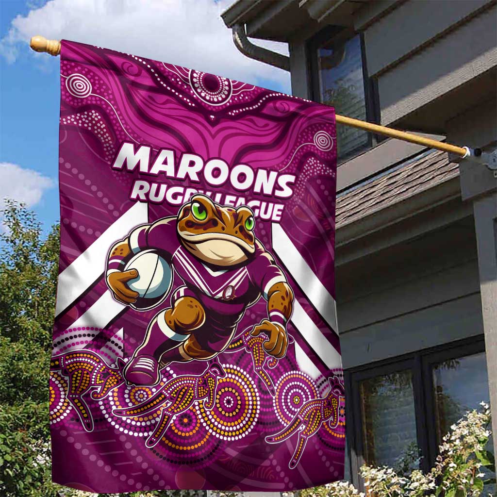 Custom Maroons Cane Toad Garden Flag Queensland Rugby