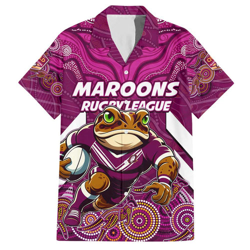Custom Maroons Cane Toad Hawaiian Shirt Queensland Rugby