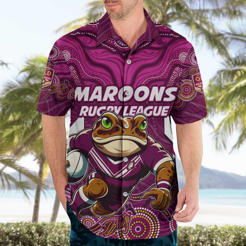 Custom Maroons Cane Toad Hawaiian Shirt Queensland Rugby