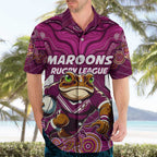 Custom Maroons Cane Toad Hawaiian Shirt Queensland Rugby