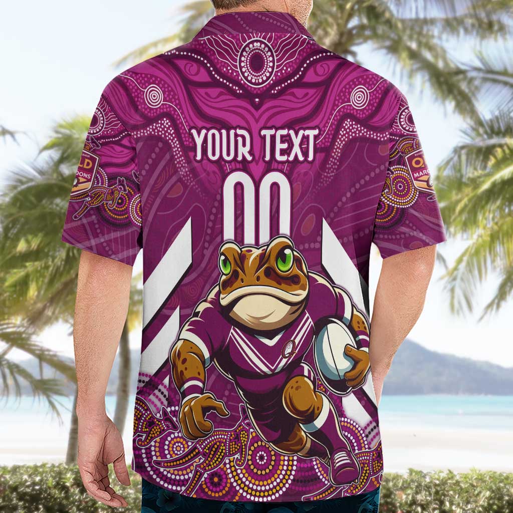 Custom Maroons Cane Toad Hawaiian Shirt Queensland Rugby