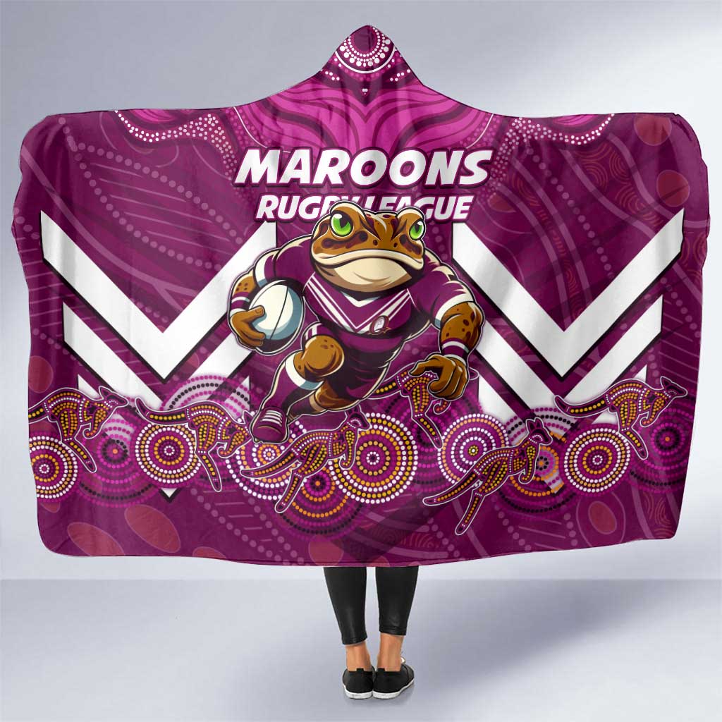 Custom Maroons Cane Toad Hooded Blanket Queensland Rugby