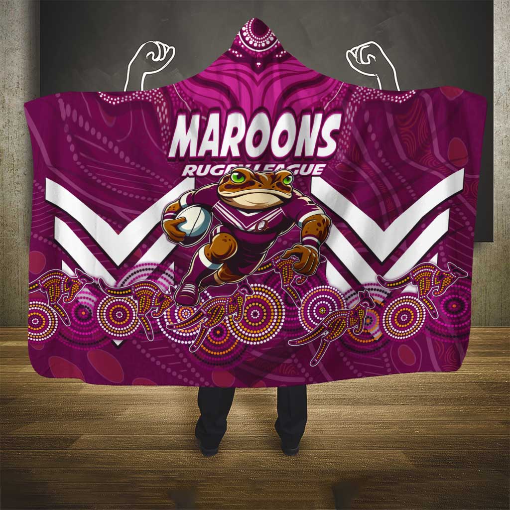 Custom Maroons Cane Toad Hooded Blanket Queensland Rugby