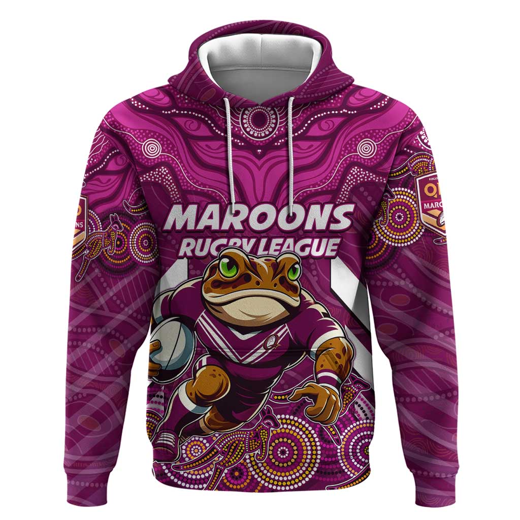 Custom Maroons Cane Toad Hoodie Queensland Rugby