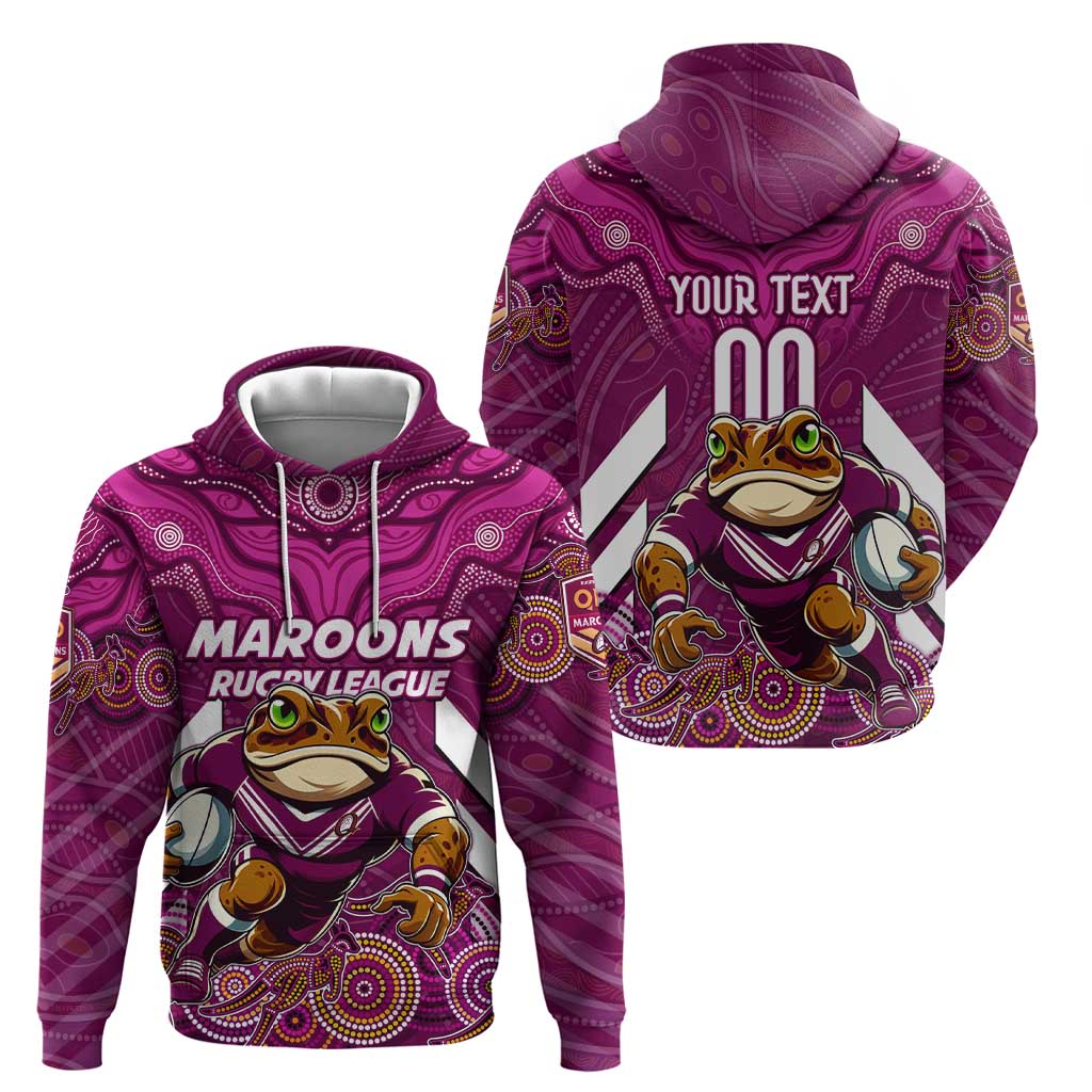 Custom Maroons Cane Toad Hoodie Queensland Rugby
