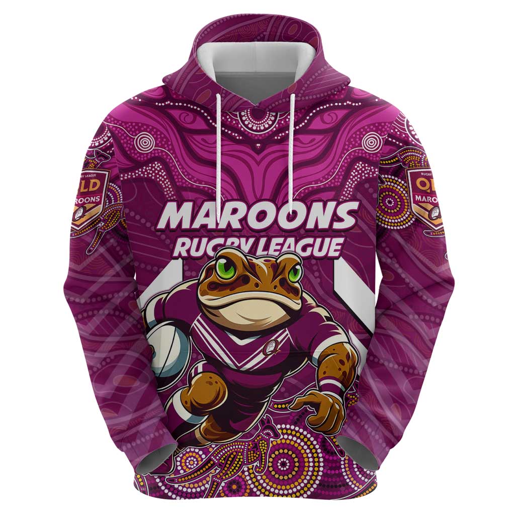 Custom Maroons Cane Toad Hoodie Queensland Rugby