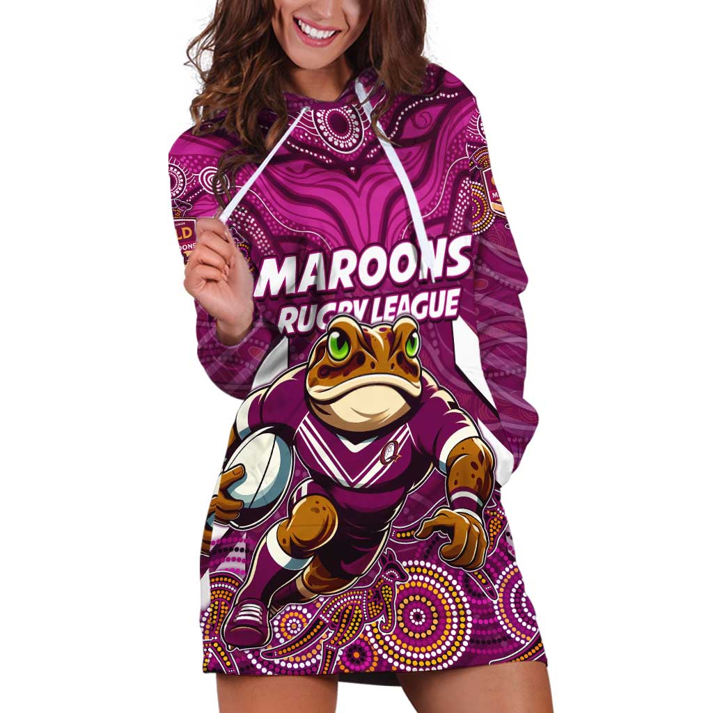 Custom Maroons Cane Toad Hoodie Dress Queensland Rugby