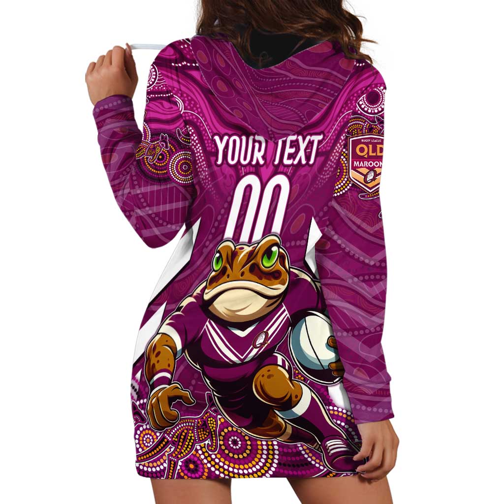 Custom Maroons Cane Toad Hoodie Dress Queensland Rugby