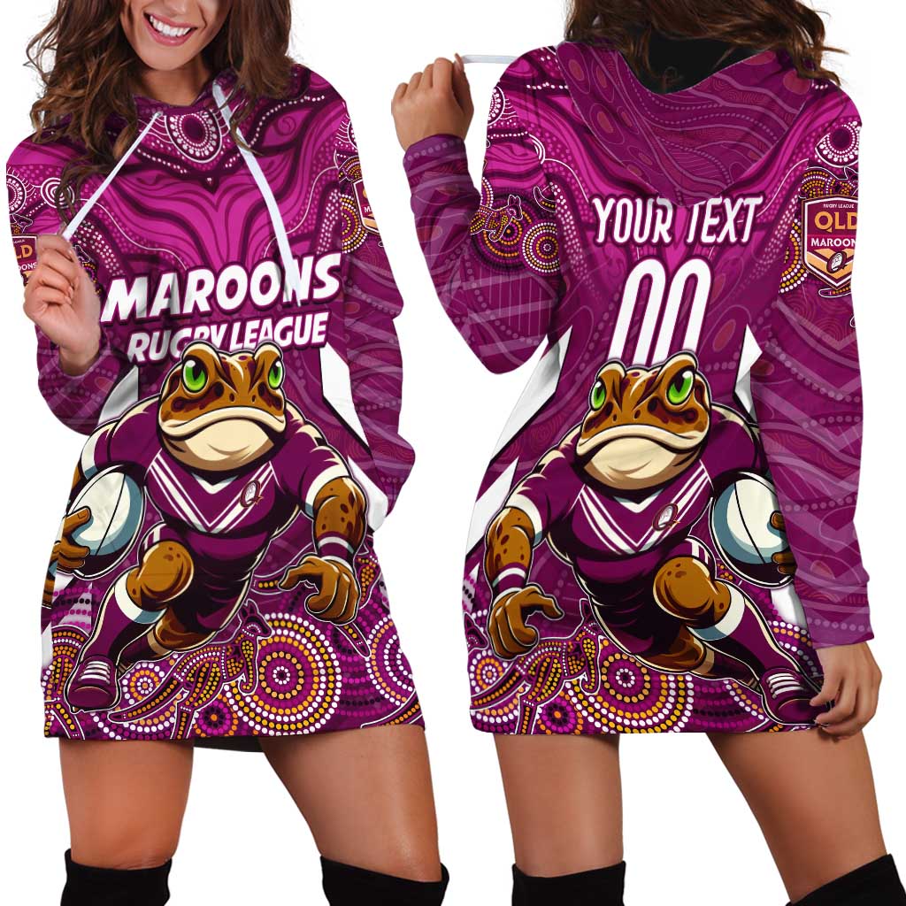 Custom Maroons Cane Toad Hoodie Dress Queensland Rugby