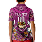 Custom Maroons Cane Toad Kid Polo Shirt Queensland Rugby