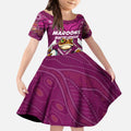 Custom Maroons Cane Toad Kid Short Sleeve Dress Queensland Rugby