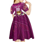 Custom Maroons Cane Toad Kid Short Sleeve Dress Queensland Rugby