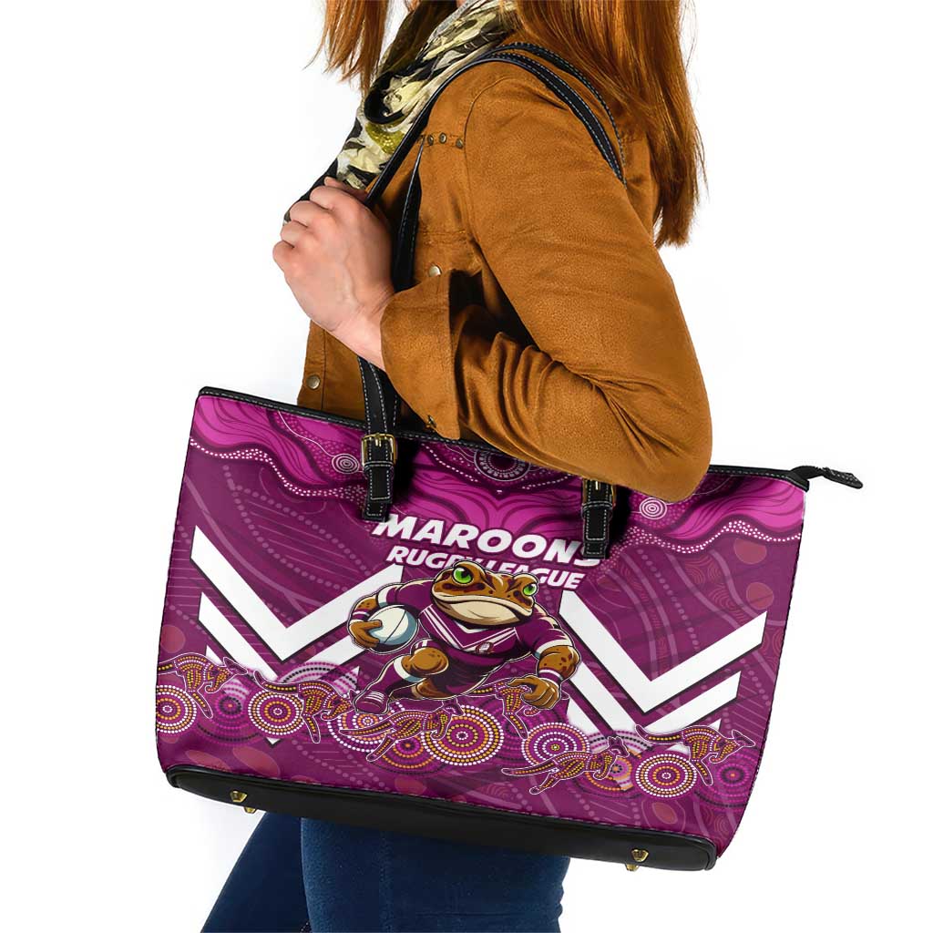 Custom Maroons Cane Toad Leather Tote Bag Queensland Rugby