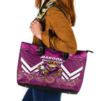 Custom Maroons Cane Toad Leather Tote Bag Queensland Rugby