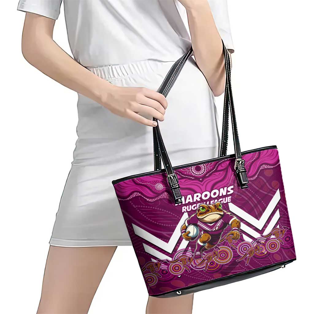 Custom Maroons Cane Toad Leather Tote Bag Queensland Rugby