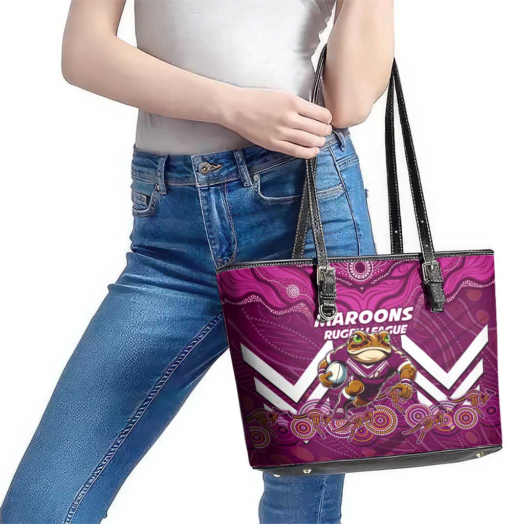 Custom Maroons Cane Toad Leather Tote Bag Queensland Rugby