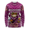 Custom Maroons Cane Toad Long Sleeve Shirt Queensland Rugby