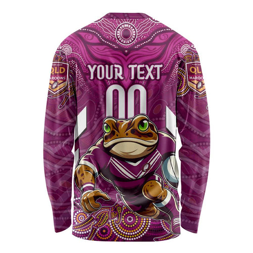 Custom Maroons Cane Toad Long Sleeve Shirt Queensland Rugby