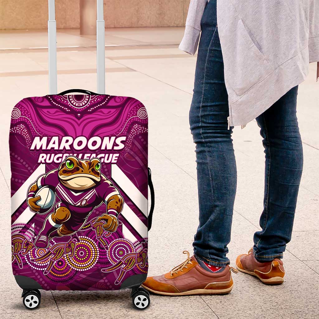 Custom Maroons Cane Toad Luggage Cover Queensland Rugby