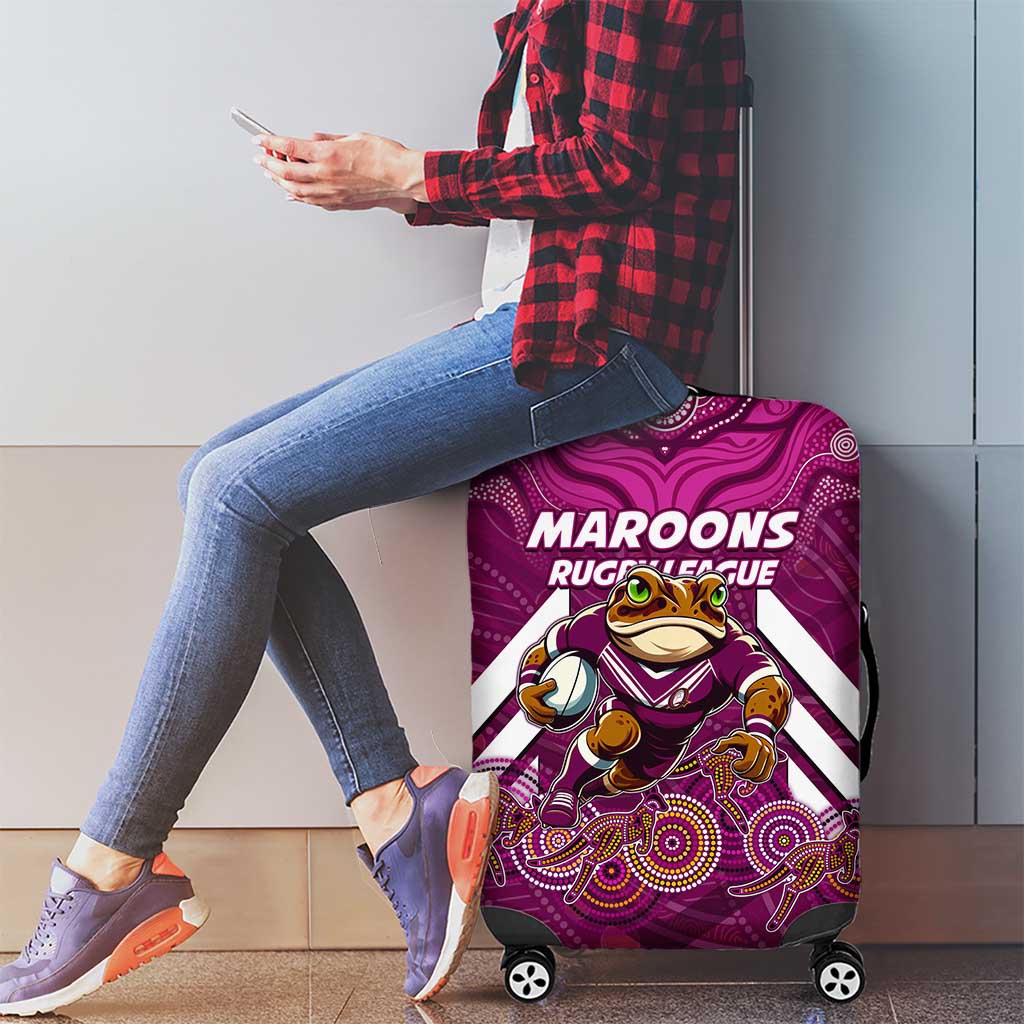 Custom Maroons Cane Toad Luggage Cover Queensland Rugby