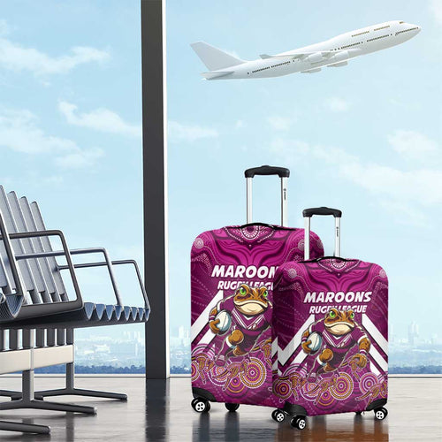 Custom Maroons Cane Toad Luggage Cover Queensland Rugby