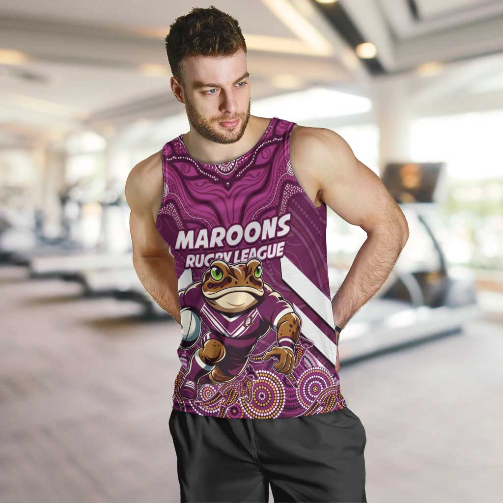 Custom Maroons Cane Toad Men Tank Top Queensland Rugby