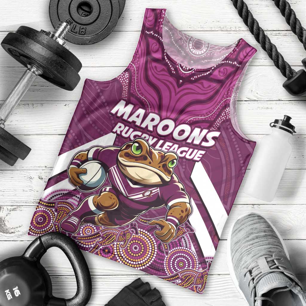 Custom Maroons Cane Toad Men Tank Top Queensland Rugby
