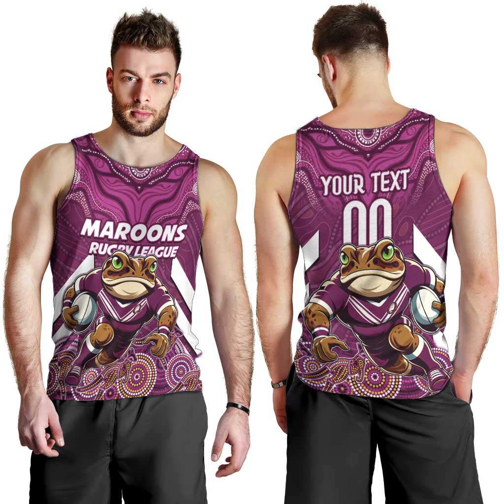 Custom Maroons Cane Toad Men Tank Top Queensland Rugby