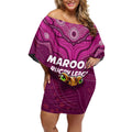 Custom Maroons Cane Toad Off Shoulder Short Dress Queensland Rugby