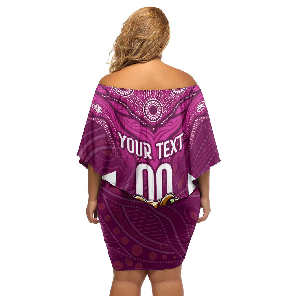 Custom Maroons Cane Toad Off Shoulder Short Dress Queensland Rugby