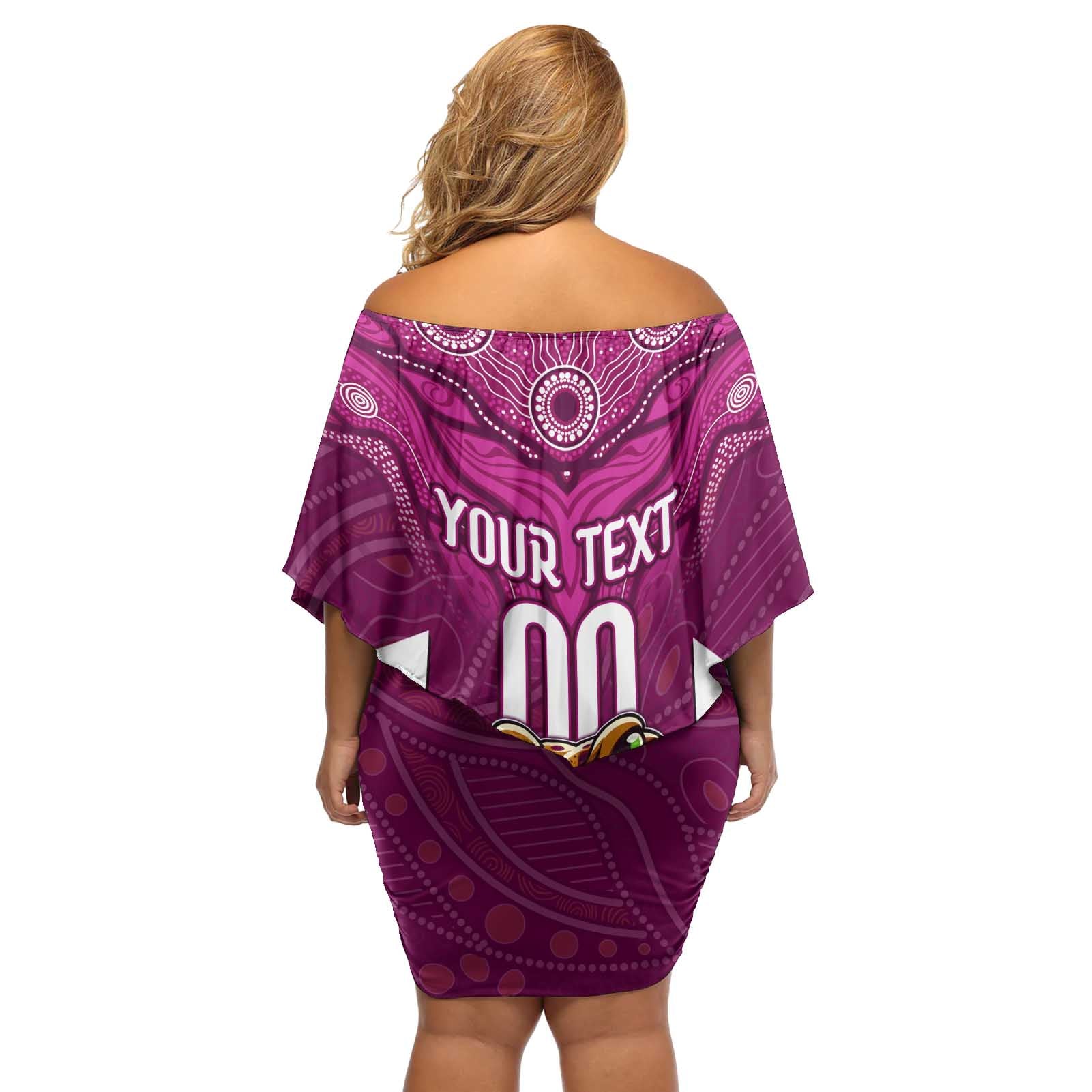 Custom Maroons Cane Toad Off Shoulder Short Dress Queensland Rugby
