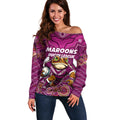 Custom Maroons Cane Toad Off Shoulder Sweater Queensland Rugby