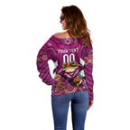 Custom Maroons Cane Toad Off Shoulder Sweater Queensland Rugby