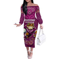 Custom Maroons Cane Toad Off The Shoulder Long Sleeve Dress Queensland Rugby