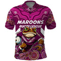 Custom Maroons Cane Toad Polo Shirt Queensland Rugby