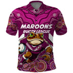 Custom Maroons Cane Toad Polo Shirt Queensland Rugby